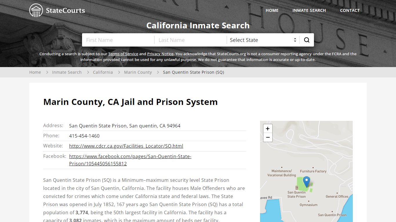 San Quentin State Prison (SQ) Inmate Records Search ...